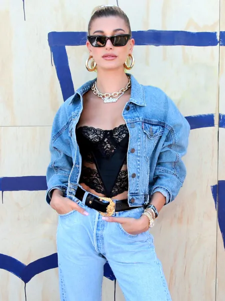 Hailey Bieber Soft Glam Festival Look